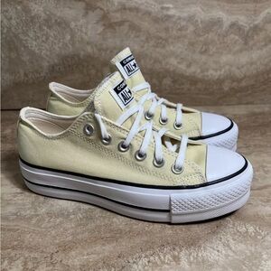 Converse Lift Ox Platform Sneakers Low Top Womens Yellow Shoes Size 7.5